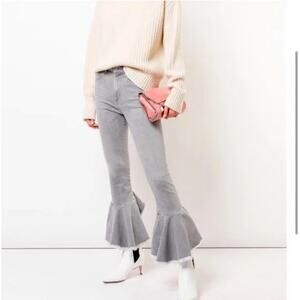 Citizens of Humanity Ash Grey Drew Flounce High Rise Jeans Sz 27
